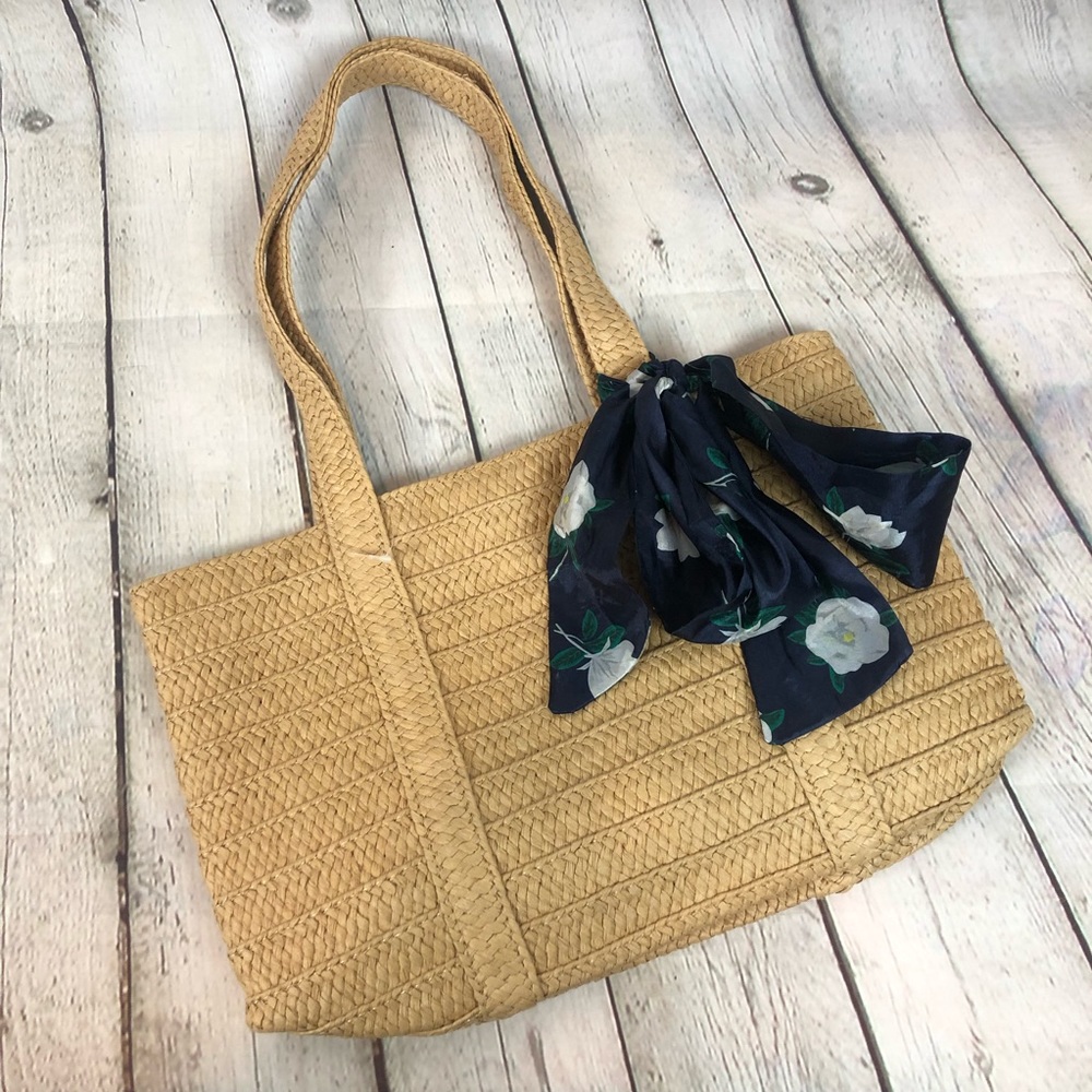 Draper James Everyday Straw Bag with Floral Scarf